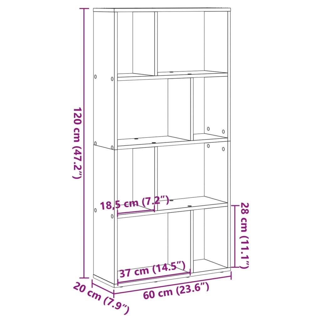 vidaXL Bücherregal Braun Eichen-Optik 60x20x120 cm Holzwerkstoff