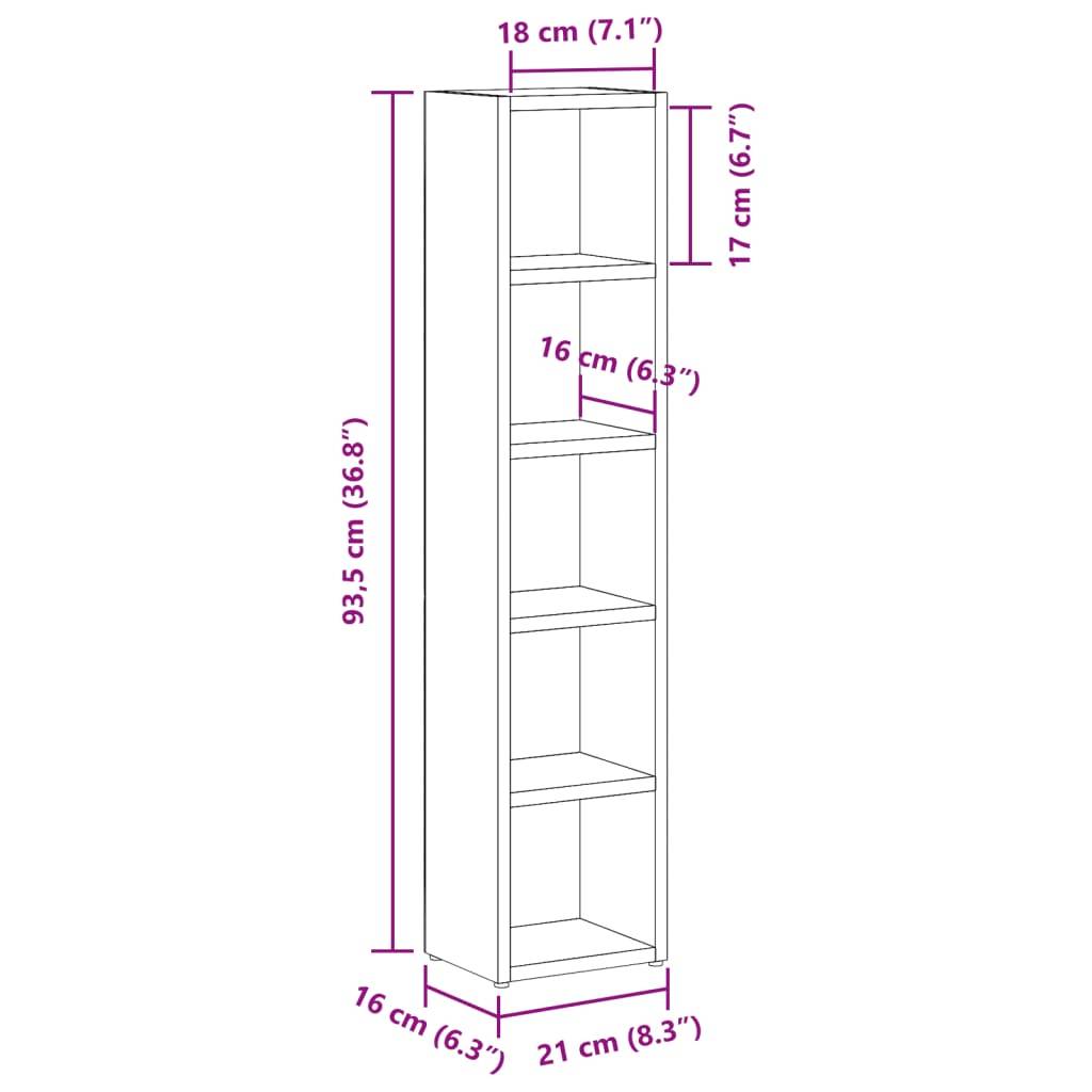 vidaXL CD-Regale 2 Stk. Altholz-Optik 21x16x93,5 cm Holzwerkstoff