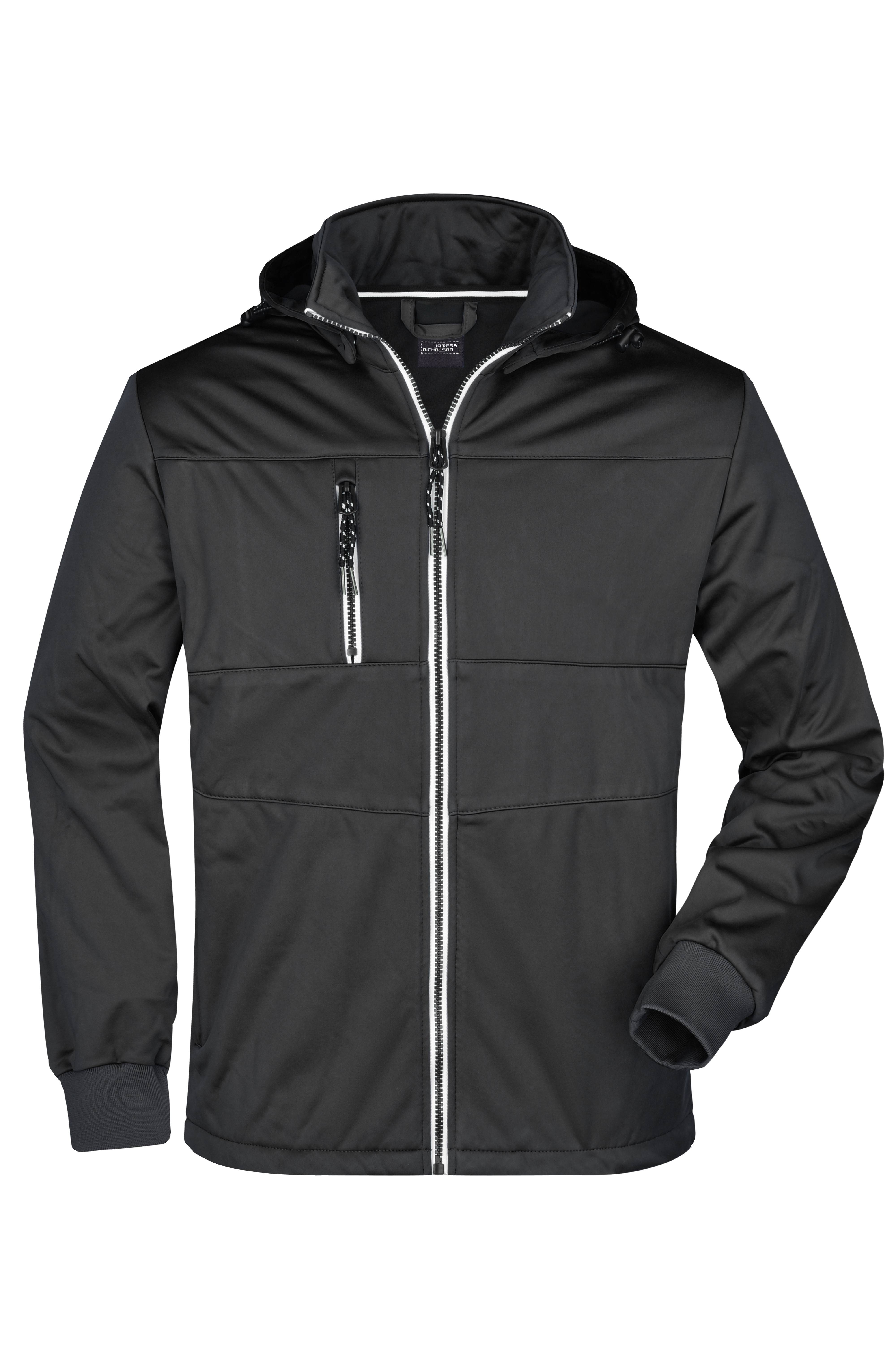 James & Nicholson® JN1078 Men's Maritime Jacket Softshelljacke Größe: M black/black/white