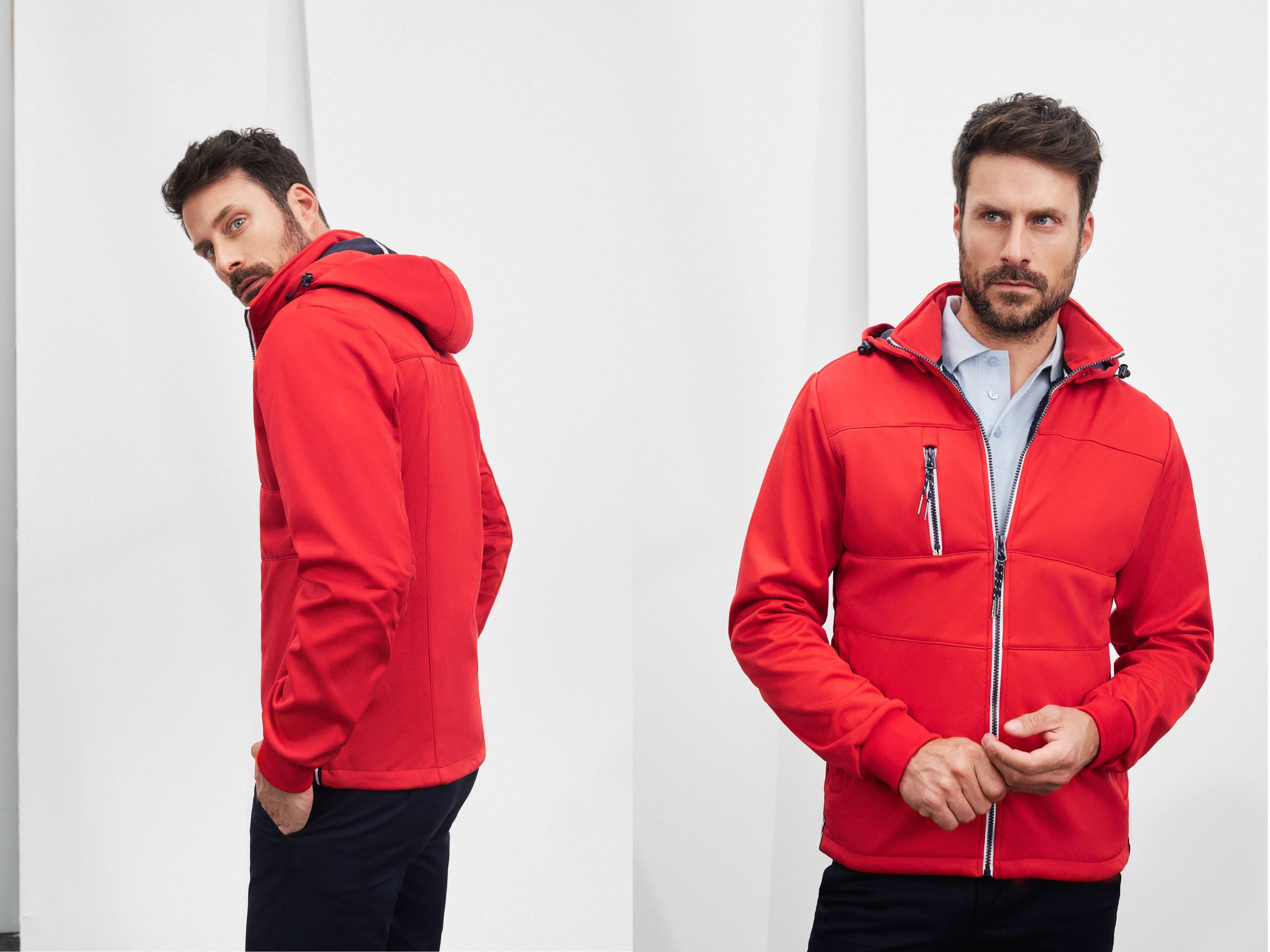 James & Nicholson® JN1078 Men's Maritime Jacket Softshelljacke Größe:L red/navy/white