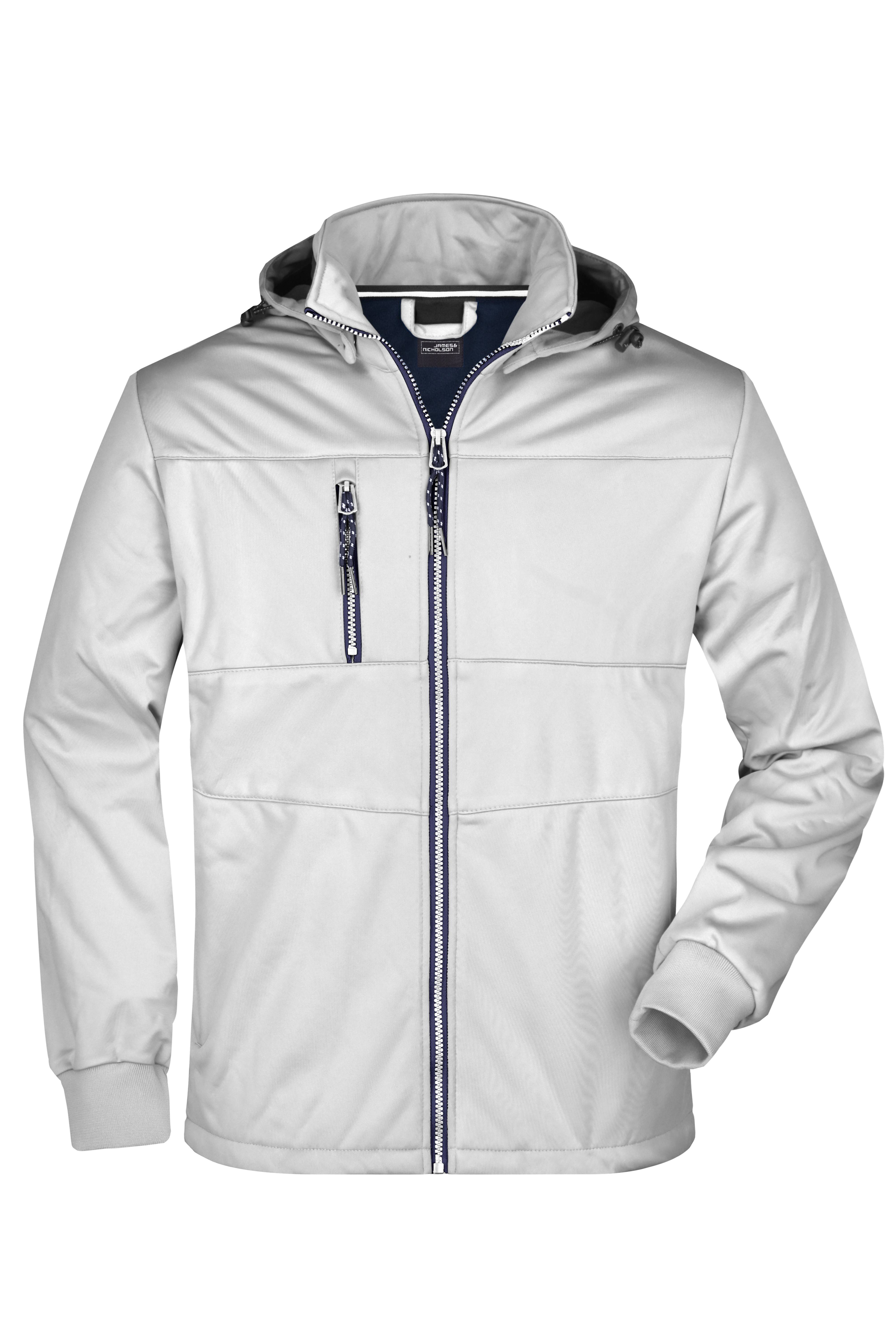 James & Nicholson® JN1078 Men's Maritime Jacket Softshelljacke Größe: XXL white/white/navy