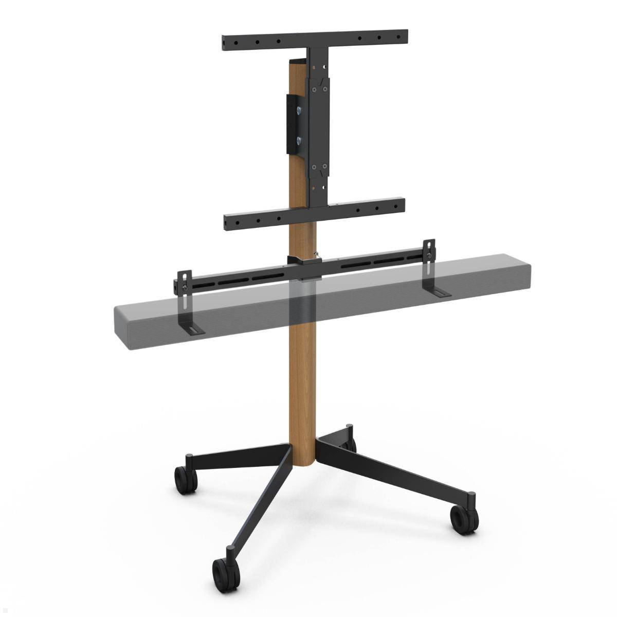 Erard KANA 1200L mobiler TV Ständer mit Soundbarhalter 30-55 Zoll, Eiche hell / ...