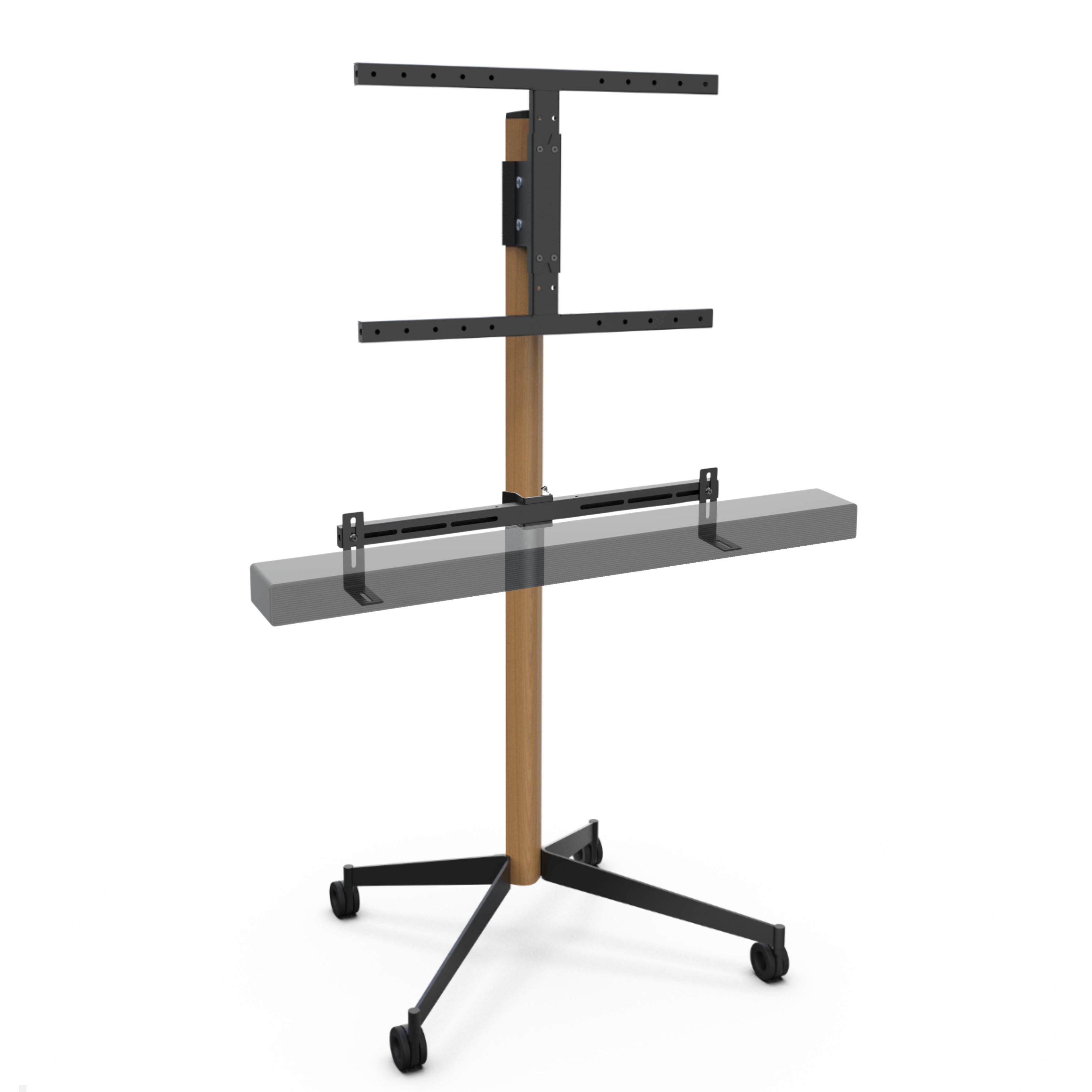 Erard KANA 1600XXL mobiler TV Ständer mit Soundbarhalter 40-80 Zoll, Eiche hell ...