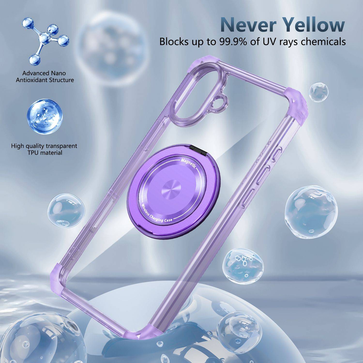 Für Apple iPhone 16 Gold Shield Design CD Muster MagSafe Hülle Lila