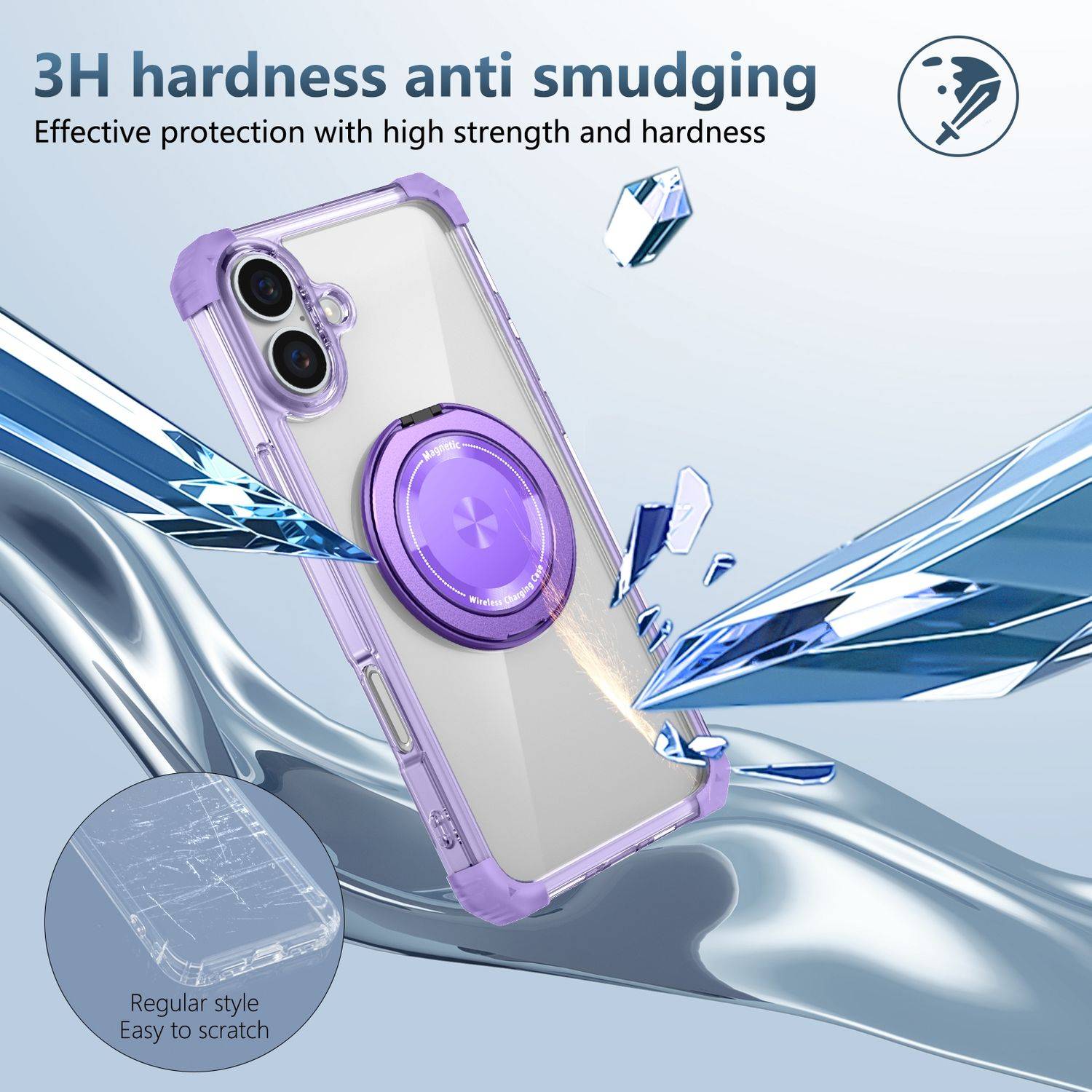 Für Apple iPhone 16 Gold Shield Design CD Muster MagSafe Hülle Lila