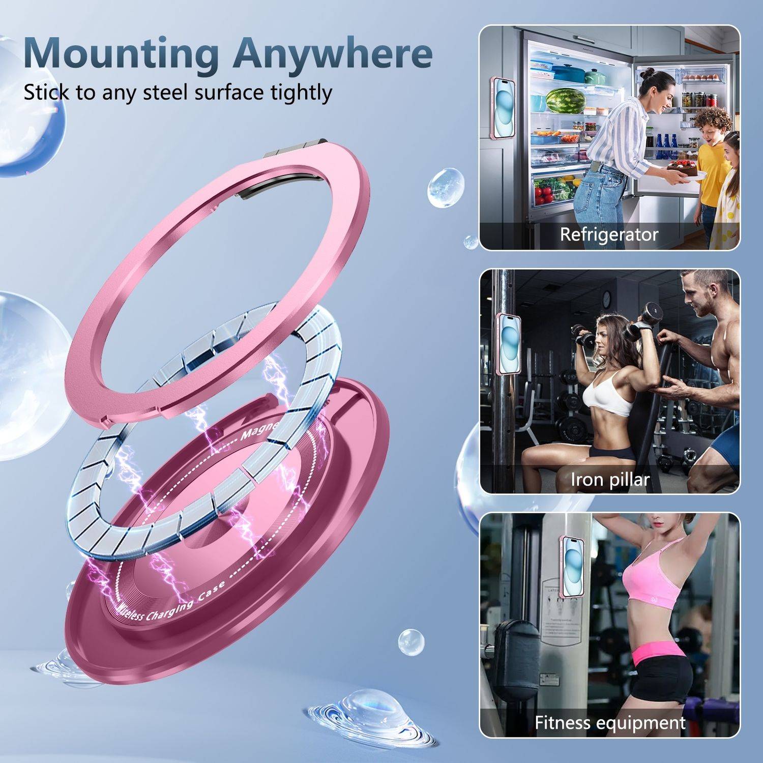 Für Apple iPhone 16 Plus Gold Shield Design CD MagSafe Hülle Case Rosa