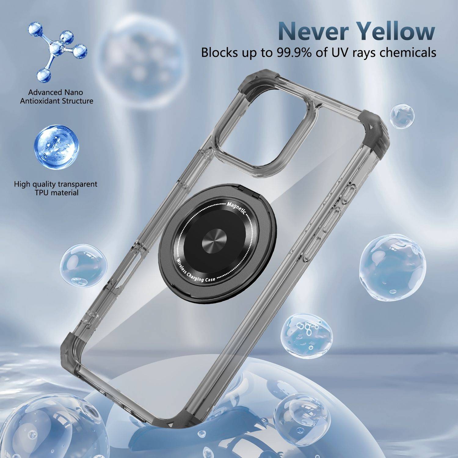 Für Apple iPhone 16 Pro Gold Shield Design CD MagSafe Hülle Schwarz
