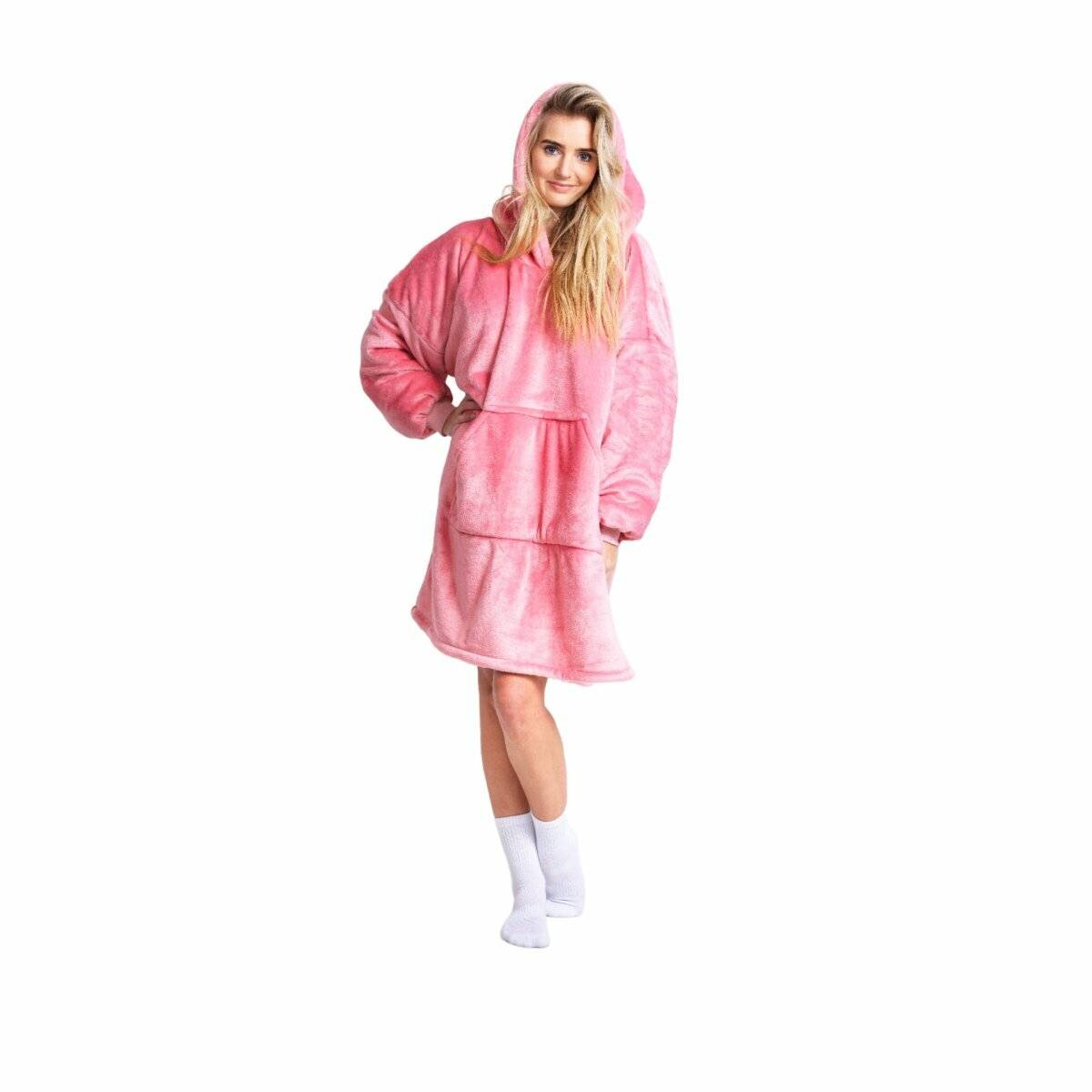 Superweiche Kapuzendecke in XL  Komfort pur für jeden Tag Pink