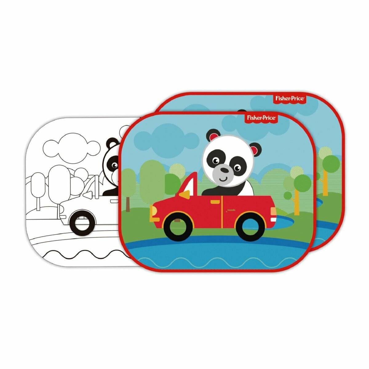 2x Autosonnenschutz mit Pandamotiv  Sonnenschutz für Kinder im süßen Design