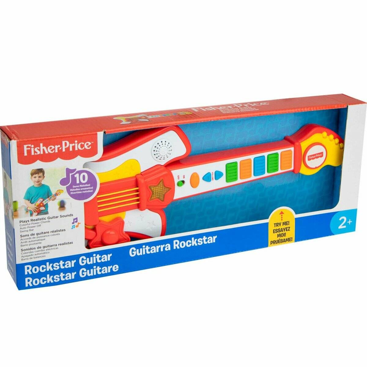 Musikspielzeug Gitarre  10 Melodien, echte Gitarrensounds und Licht-Effekte