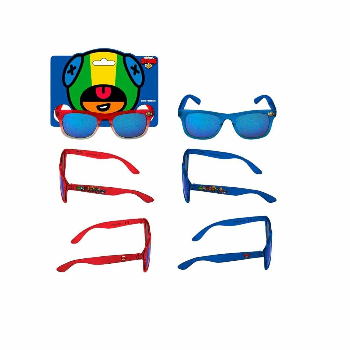 Brawl Stars Sonnenbrille für Kinder  Coole Sonnenbrille für kleine Fans Dünne Rahmen Rot