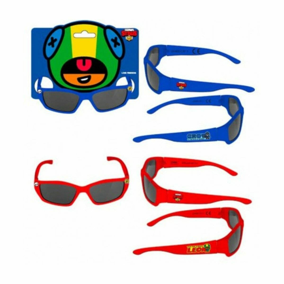 Brawl Stars Sonnenbrille für Kinder  Coole Sonnenbrille für kleine Fans Breite Rahmen Rot