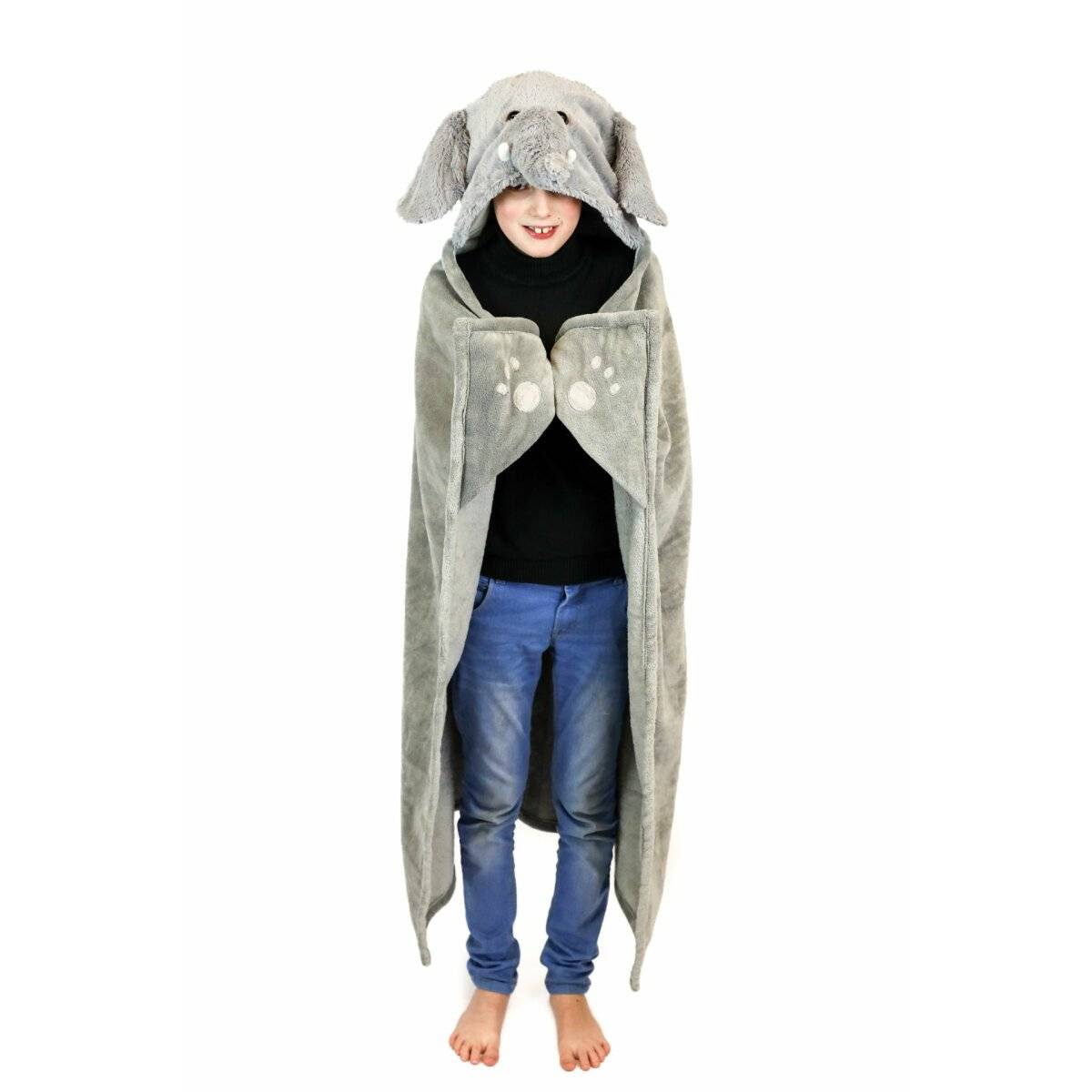 Noxxiez Hochwertige Fleecedecke 100 x 130 cm – Die perfekte Kuscheldecke für Zuhause Elefant