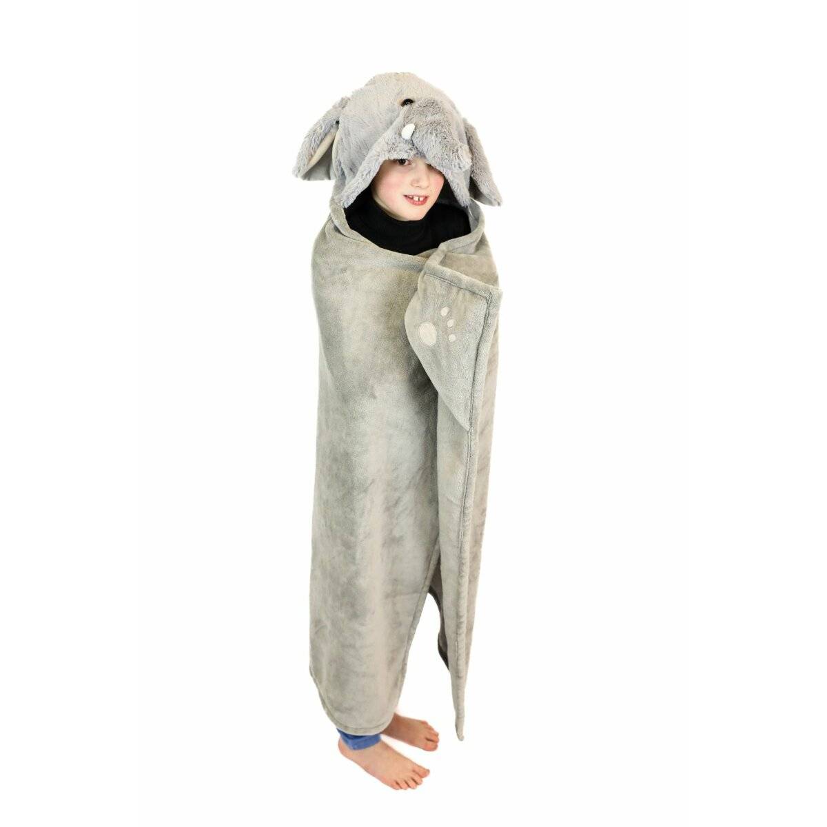 Noxxiez Hochwertige Fleecedecke 100 x 130 cm – Die perfekte Kuscheldecke für Zuhause Elefant