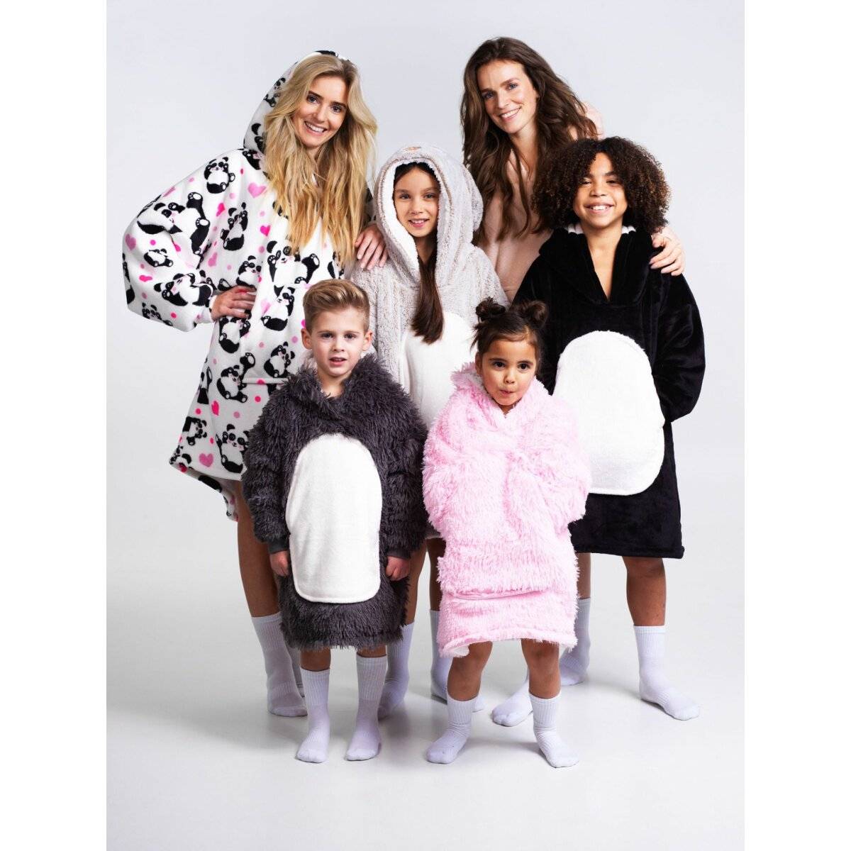 Noxxiez Kuschelige Hoodie-Decke für Kinder – Perfekt für 3 bis 6 Jahre Faultier