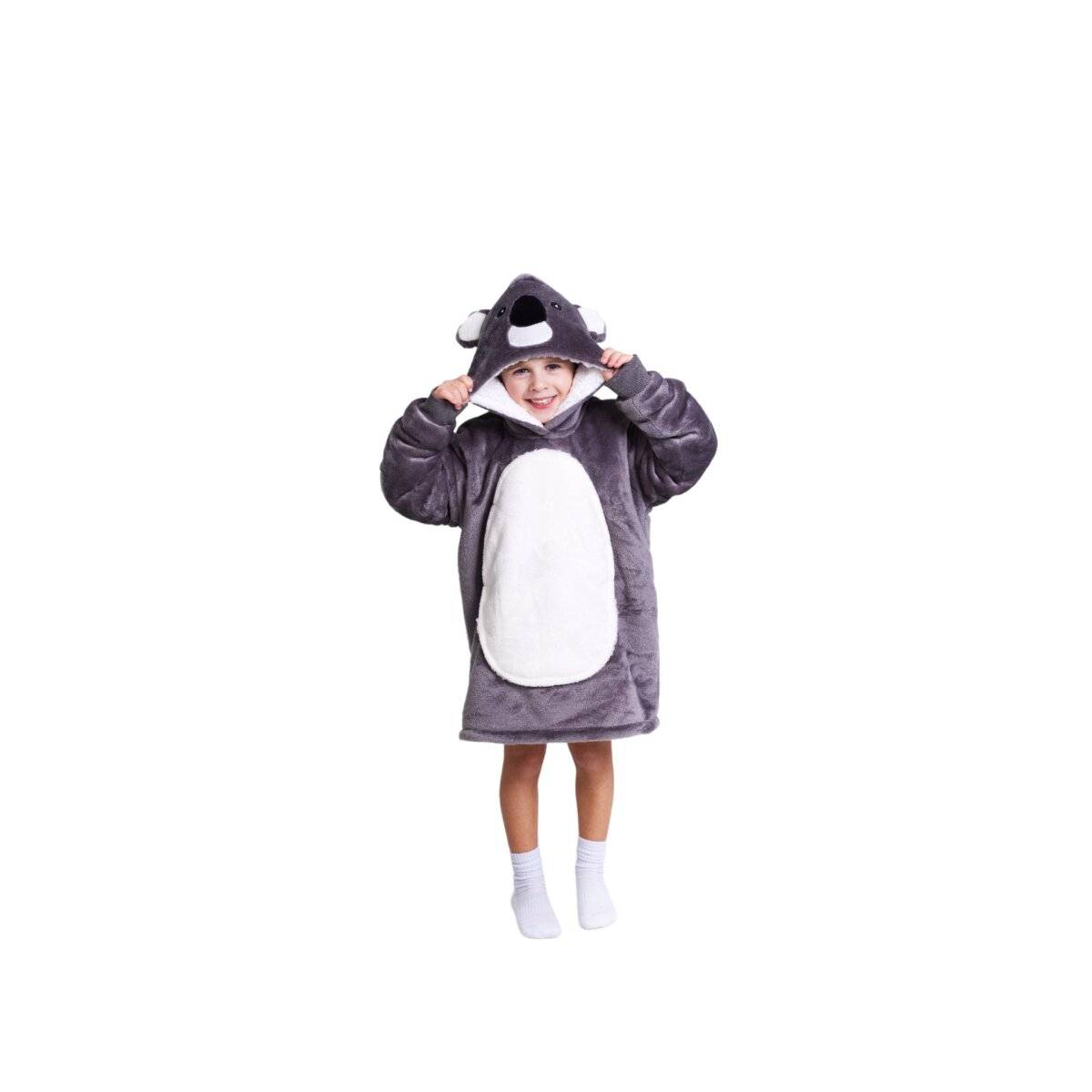 Noxxiez Kuschelige Hoodie-Decke für Kinder – Perfekt für 3 bis 6 Jahre Koala