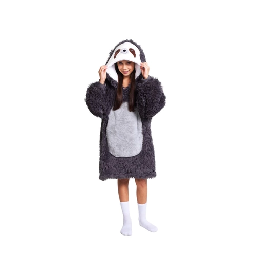 Noxxiez Kuschelige Hoodie-Decke für Kinder – Perfekt für 7 bis 14 Jahre Faultier Noxxiez Kuschelige Hoodie-Decke für Kinder – Perfekt für 7 bis 14 Jahre Faultier