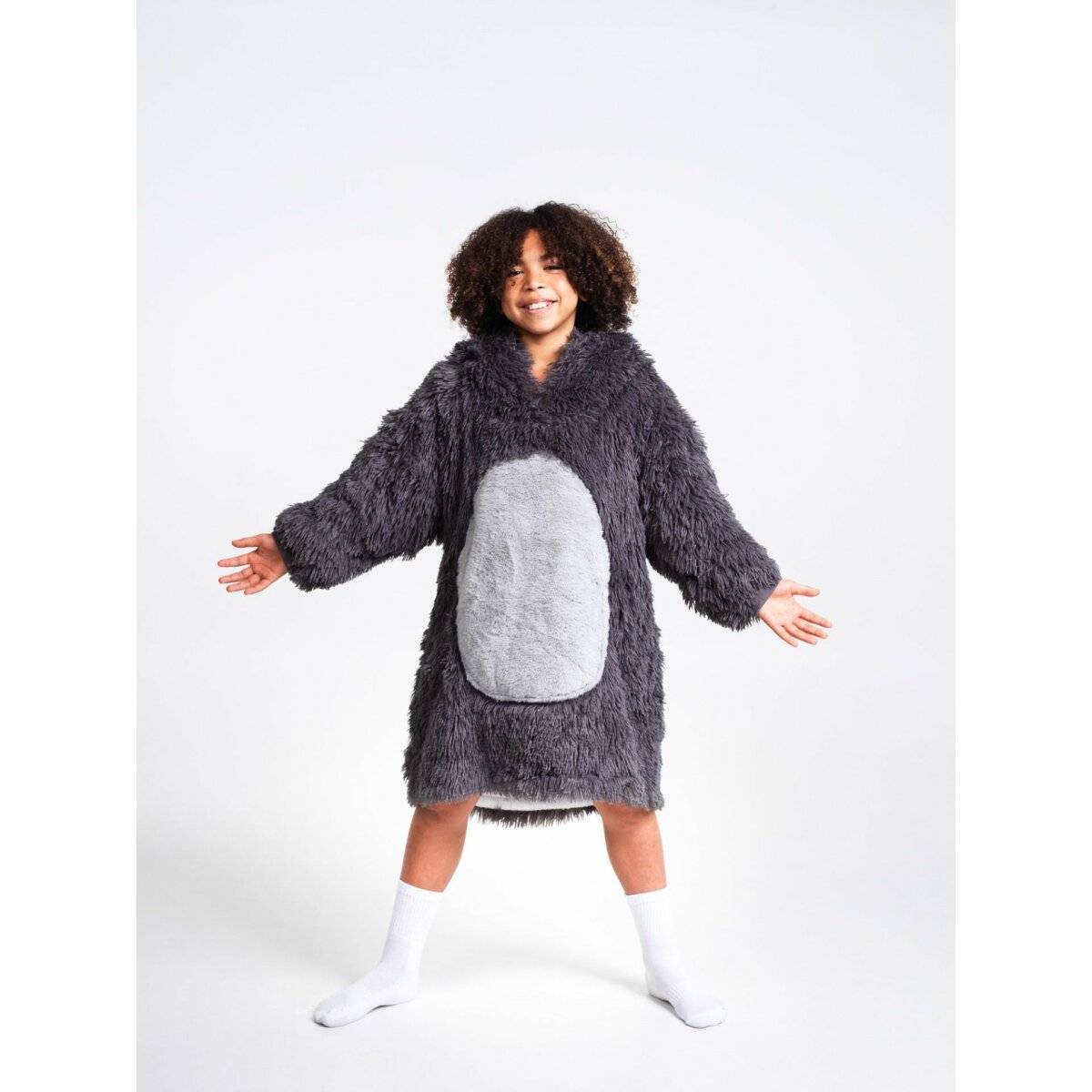 Noxxiez Kuschelige Hoodie-Decke für Kinder – Perfekt für 7 bis 14 Jahre Faultier