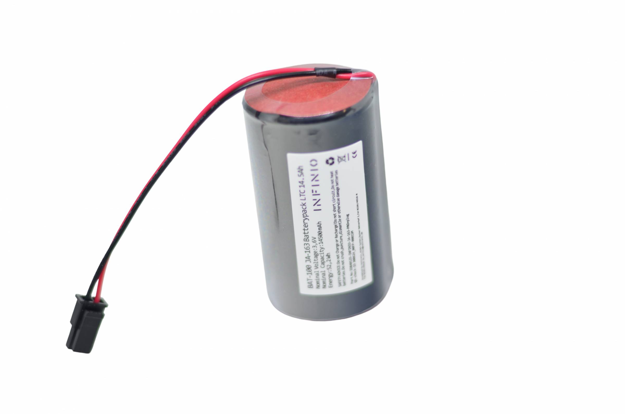 Infinio Ersatzbatterie kompatibel zu Jablotron BAT-​100A Batterie für JA-​163 mit Stecker