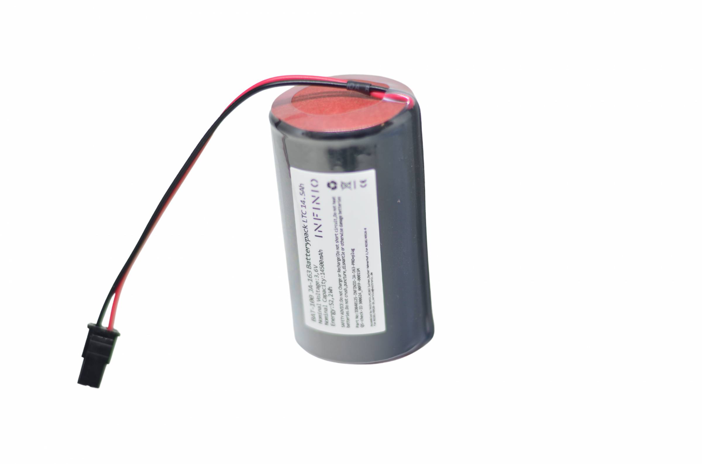 Infinio Ersatzbatterie kompatibel zu Jablotron BAT-​100A Batterie für JA-​163 mit Stecker