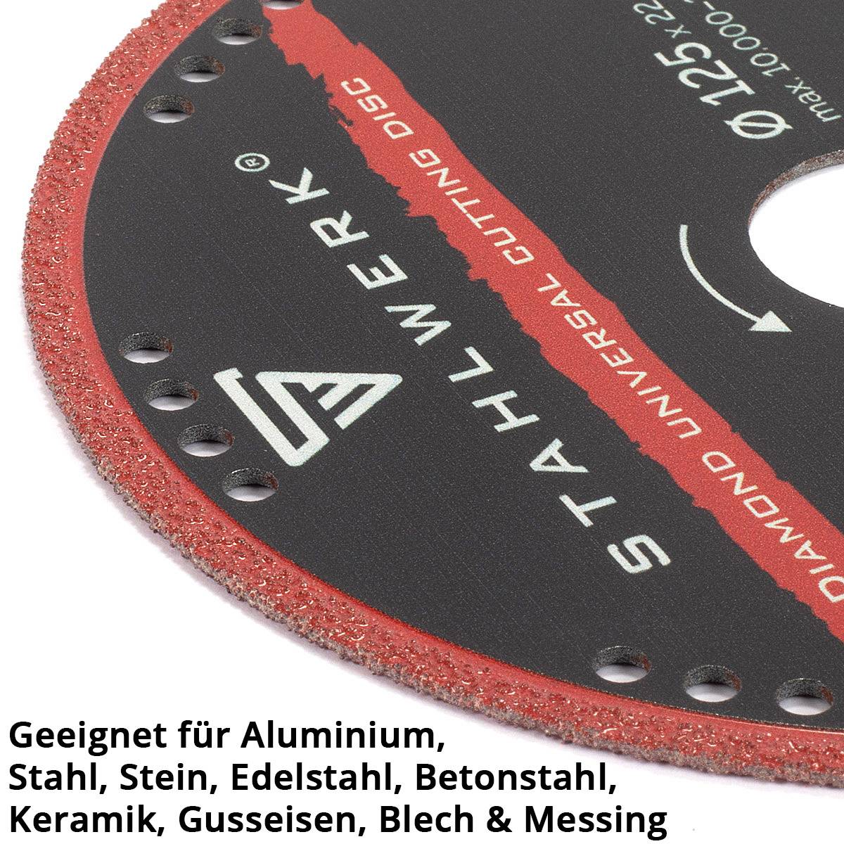 STAHLWERK Diamant Trennscheiben 3er Set Universal Sägeblatt 125 x 22,23 mm