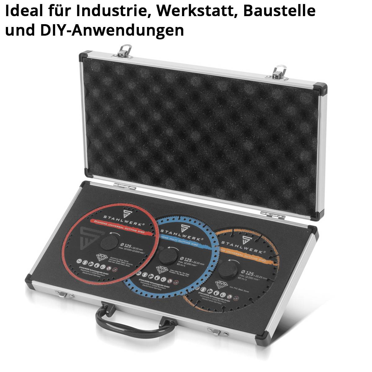 STAHLWERK Diamant Trennscheiben 3er Set Universal Sägeblatt 125 x 22,23 mm