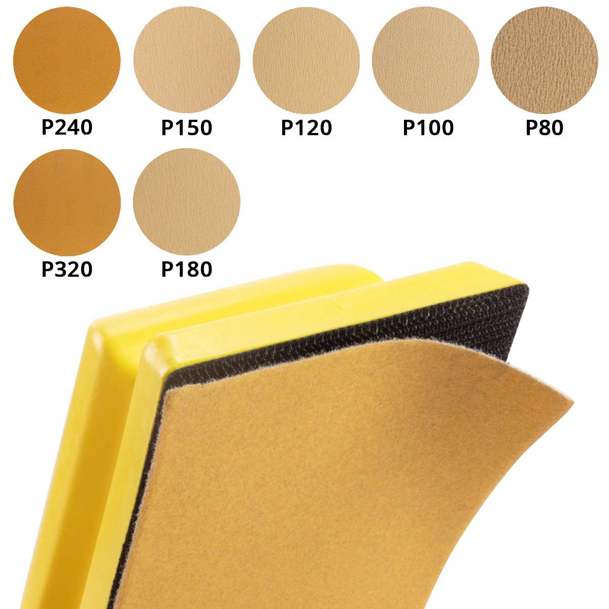 STAHLWERK Handschleifblock 2er Set aus PU-Schaumstoff mit Klett-Schleifmittel