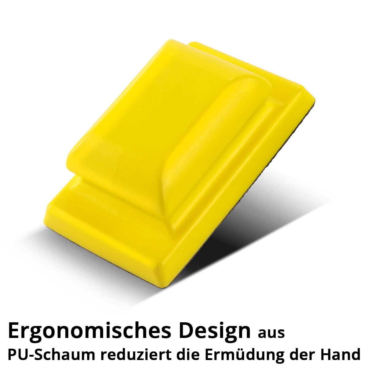 STAHLWERK Handschleifblock 2er Set aus PU-Schaumstoff mit Klett-Schleifmittel