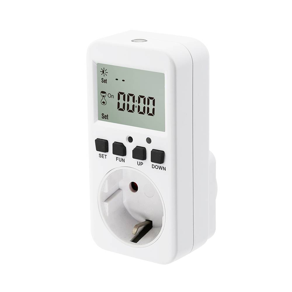 Zeitschaltuhr mit Dämmerungschalter für Schuko Steckdose 230V 50Hz max. 16A