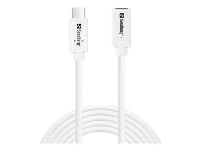 SANDBERG USB-C>C M-F USB 3.1 100W 2M Peripheriegeräte & Zubehör Kabel & Adapter - USB &