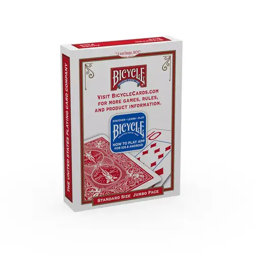 Bicycle® Kartendeck - Rider Jumbo Index (rot) Kartenspiel Spielkarten Kartentricks Pokerkarten Bicycle® Kartendeck - Rider Jumbo Index (rot) Kartenspiel Spielkarten Kartentricks Pokerkarten