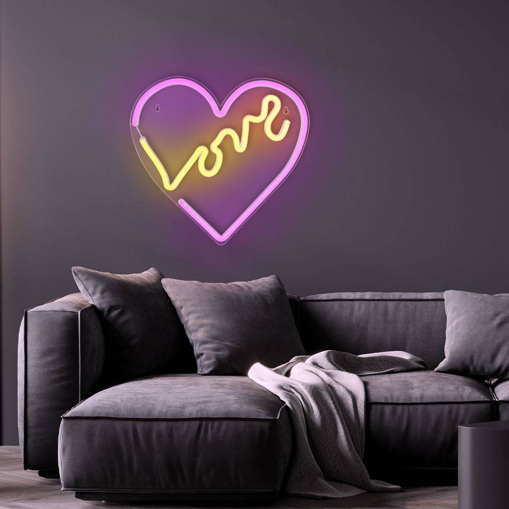 LED Wandleuchte Herzleuchte Wand-Deko Wohnzimmerleuchte Schlafzimmerlampe Dekolampe, Kunststoff klar opal, USB Kabel, 3W, L 35 cm