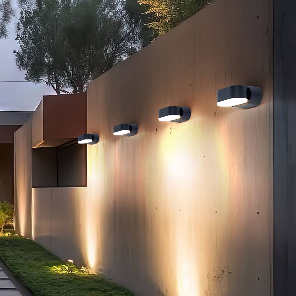 Wandleuchte Aussen Fassadenleuchte Außen LED Wandlampe Garten schwarz verstellbar, Aluminium Kunststoff, 6W 660lm warmweiß, BxH 11x9,6 cm, 4er Set