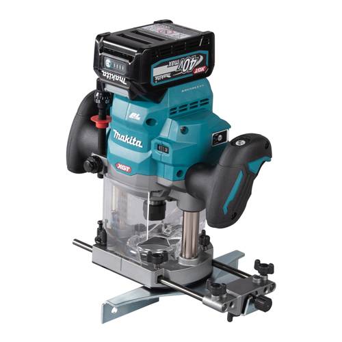 MAKITA RP001GZ - Akku-Oberfräse (40V | XGT | Frästiefe max. 60,0mm | Schnellbremse | Doppel-LED | inkl. Zubehör)