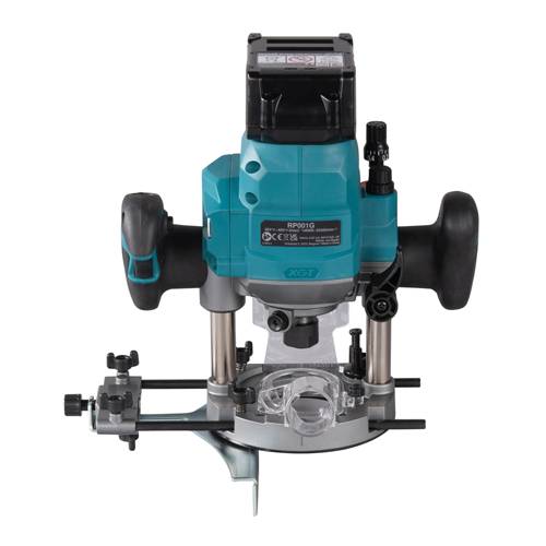 MAKITA RP001GZ - Akku-Oberfräse (40V | XGT | Frästiefe max. 60,0mm | Schnellbremse | Doppel-LED | inkl. Zubehör)