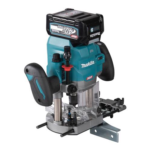 MAKITA RP001GZ - Akku-Oberfräse (40V | XGT | Frästiefe max. 60,0mm | Schnellbremse | Doppel-LED | inkl. Zubehör)
