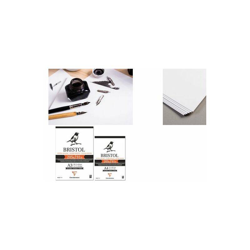 Clairefontaine Zeichenpapierblock BRISTOL, DIN A4, 20 Blatt