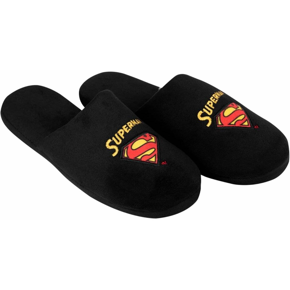 United Labels Superman Hausschuhe für Herren Superman Design Puschen Slipper Pantoffeln Schwarz 40/41