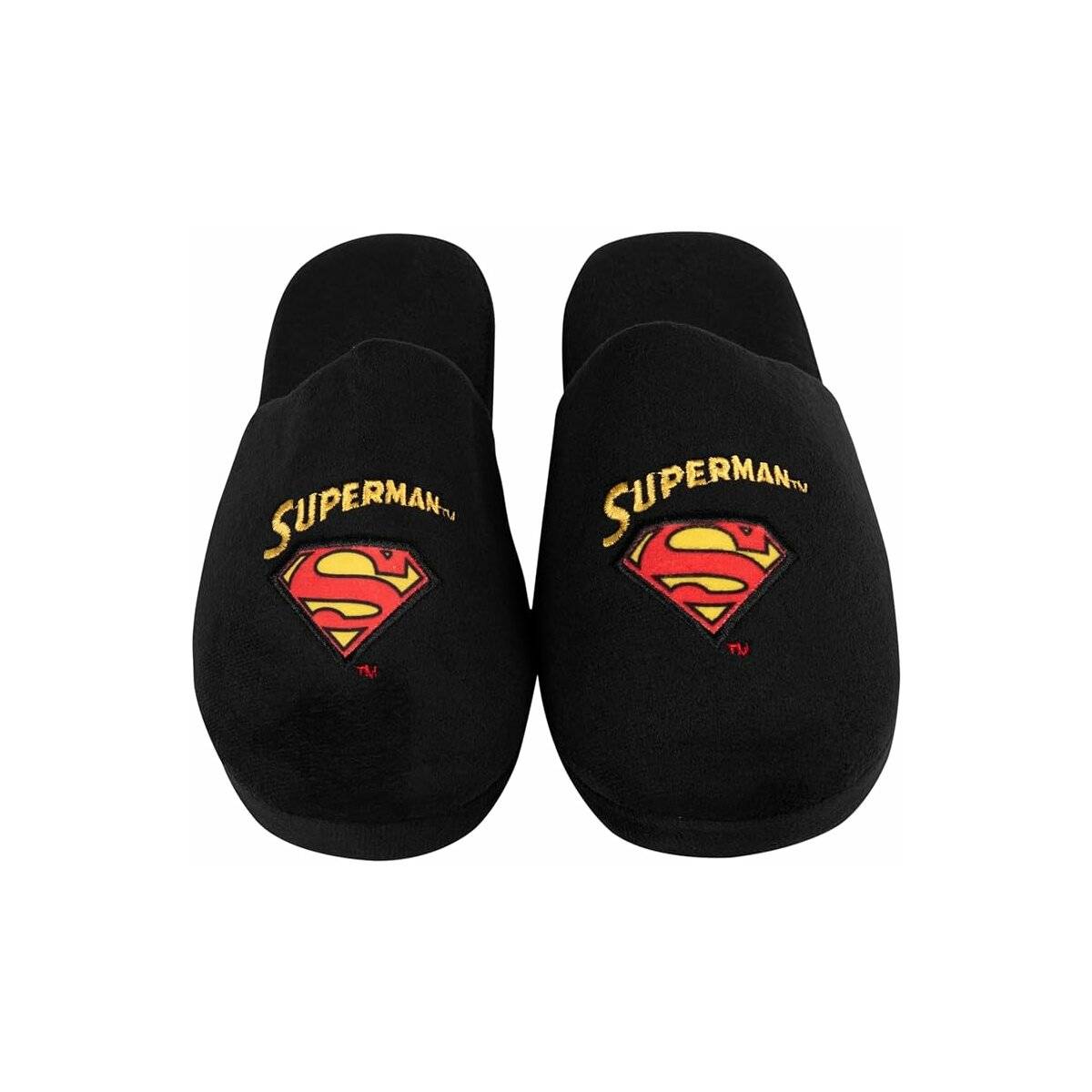 United Labels Superman Hausschuhe für Herren Superman Design Puschen Slipper Pantoffeln Schwarz 40/41
