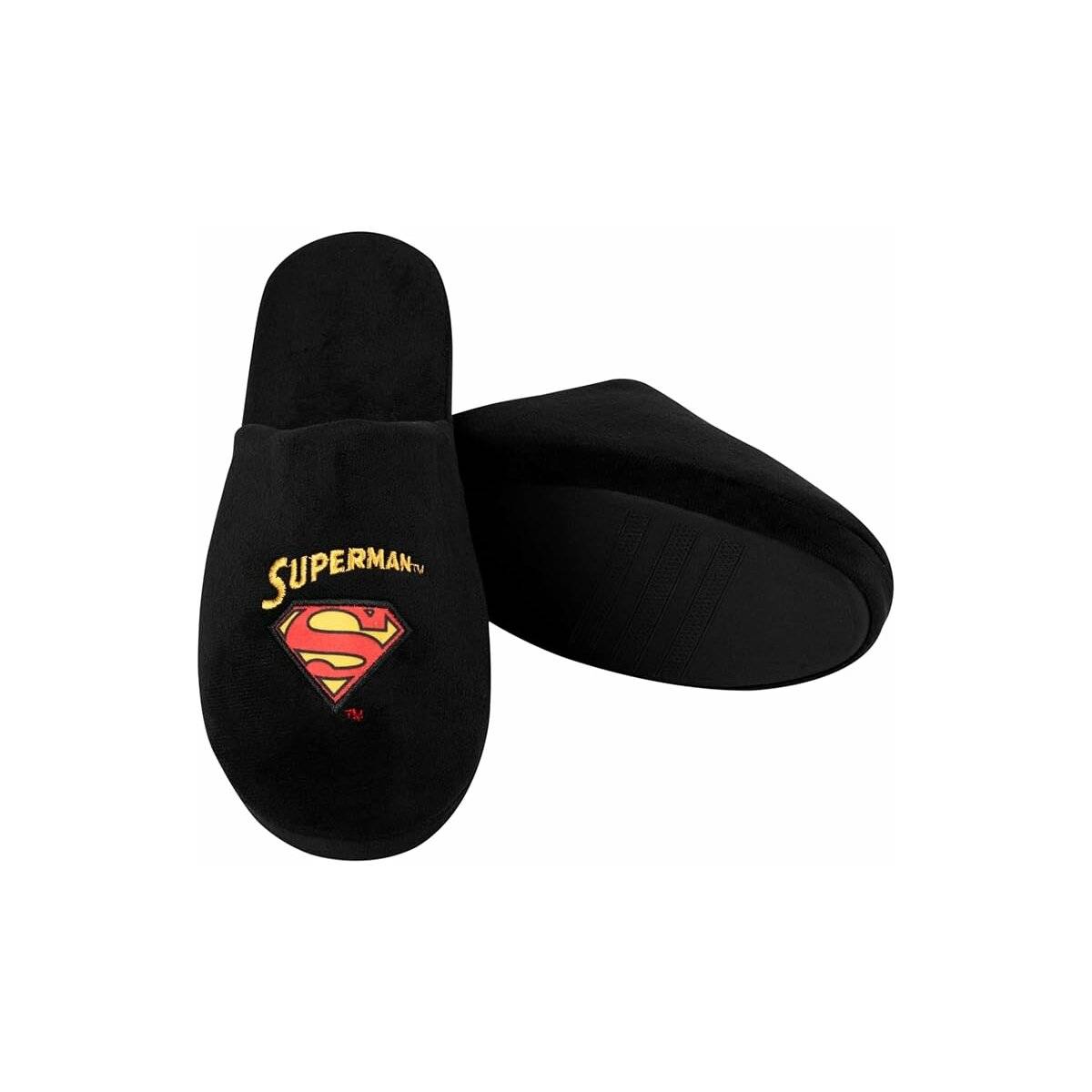 United Labels Superman Hausschuhe für Herren Superman Design Puschen Slipper Pantoffeln Schwarz 40/41