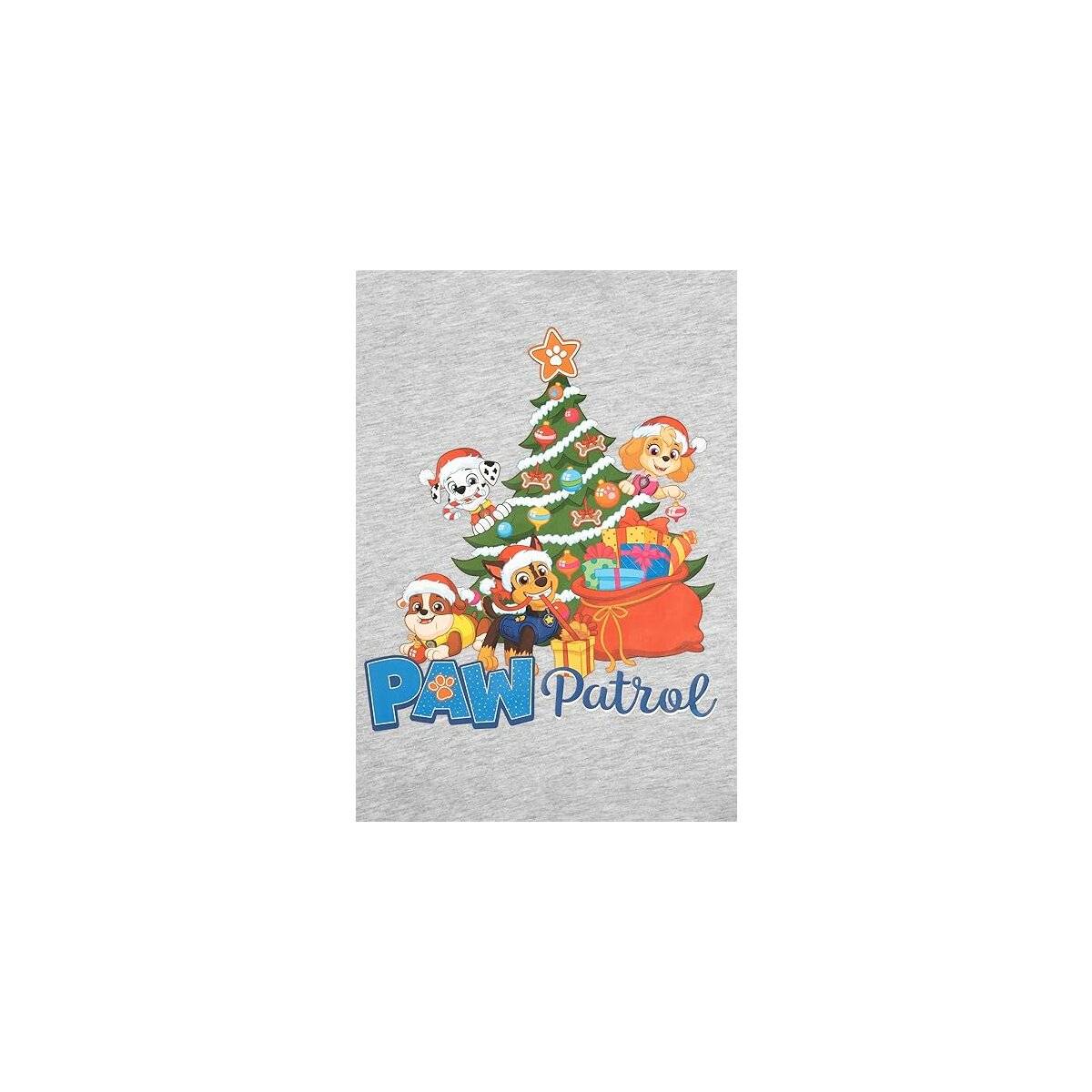 Paw Patrol Schlafanzug für Jungen - Christmas Kinder Winter Pyjama Set Weihnachten Langarm mit Hose Grau/Blau 98/104