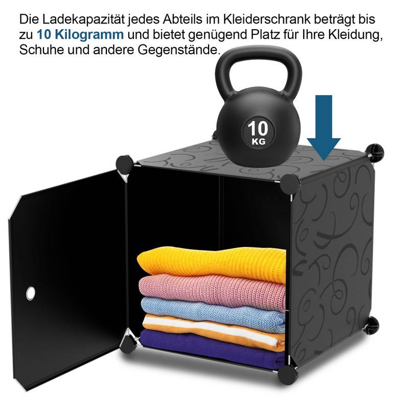 Kleiderschrank DIY Bücherregal Schrank Standregal mit Türen 16 Würfel