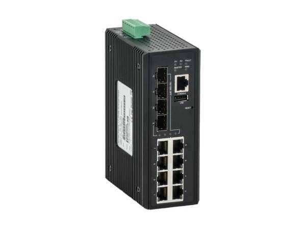 Switche LT-LPIGE-804GBTME Barox, Switche für Hutschienenmontage, 1GBit/s, mit Management, erweiterter Temperaturbereich