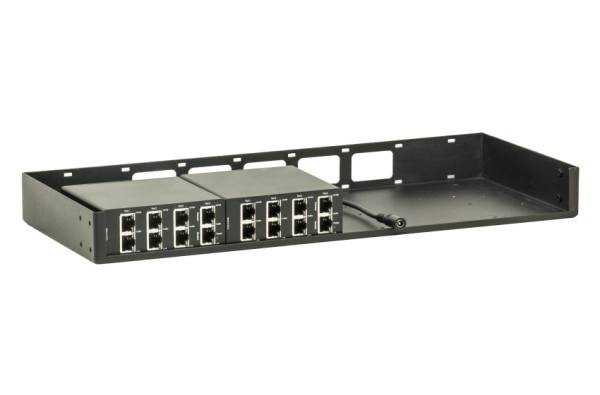 Extender VI-UTP-2308AB Barox, UTP Extender für Daten und PoE, 19", 1HE, 8xIP und PoE+ über UTP-Kabel, Inkl. Separate Sp