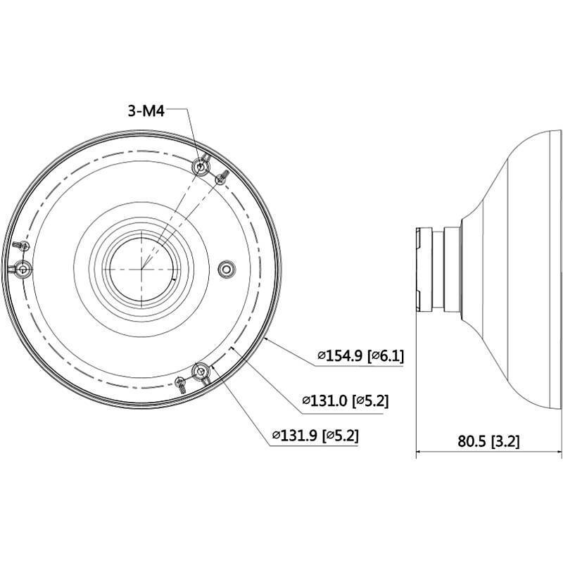 Dahua PFA105 Aufhängeadapter, Zubehörartikel, Adapter | Anwendung: Videoüberwachung | Farbe: Weiß
