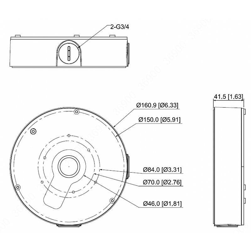 Dahua PFA13F Anschlussdose, Zubehörartikel, Anschlussbox | Anwendung: Videoüberwachung | Farbe: Weiß