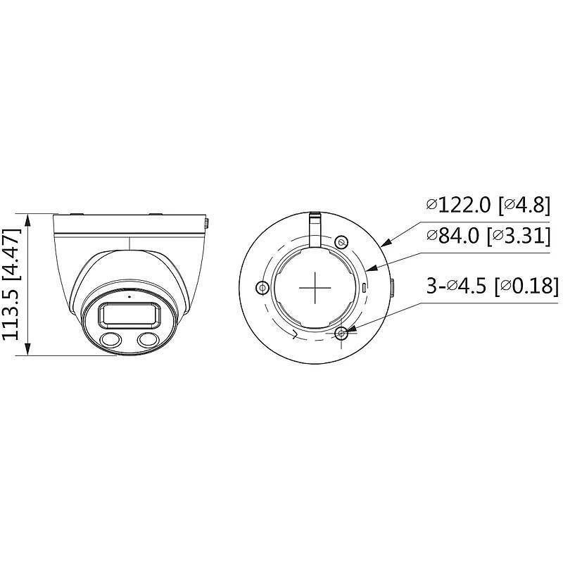 Dahua IPC-HDW5541H-AS-PV-0600B IP-Kamera 5MPx T/N, 5 MegapixelDome Kamera | Blickwinkel:51° (Objektiv-Brennweite 6 mm)