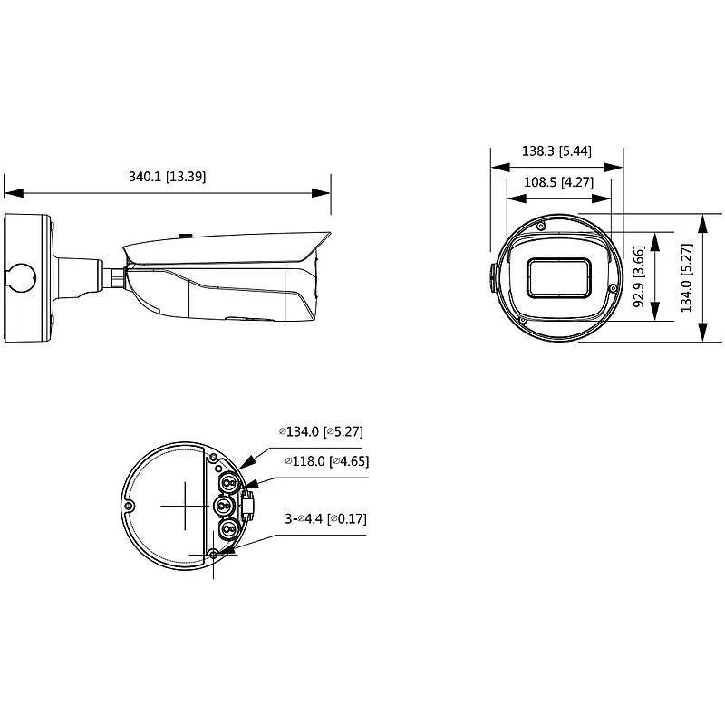 Dahua IPC-HFW5842H-ZHE IP-Kamera 8MPx T/N IR, 4K Ultra HDBullet Kamera | Blickwinkel:114° - 47° (Objektiv-Brennweite 2,
