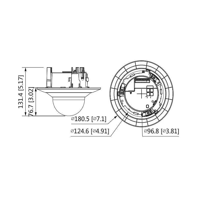 Dahua IPC-HDPW5442G-ZE IP-Kamera 4MPx T/N IR PoE, 4 MegapixelDome Kamera, Einbau Kamera | Blickwinkel:114° - 47° (Objek