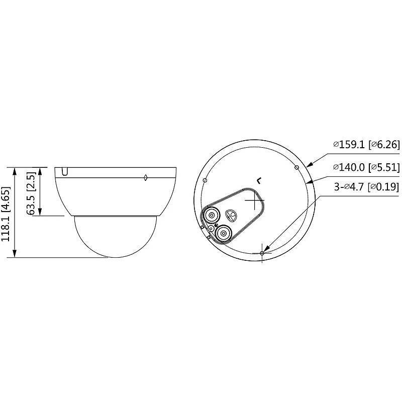 Dahua IPC-HDBW5242E-ZE-MF IP-Kamera 2MPx T/N IR, 1080pDome Kamera | Blickwinkel:114° - 47° (Objektiv-Brennweite 2,7 - 1